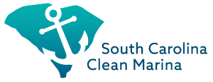 South Carolina Clean Marina logo showing the state of South Carolin and an anchor.